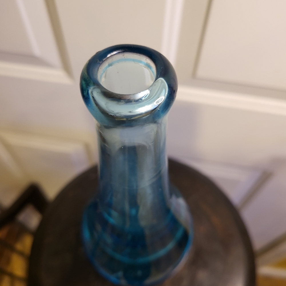 Vintage Hand  Blown Heavy Murano Style Glass Vase - Picture 7 of 11